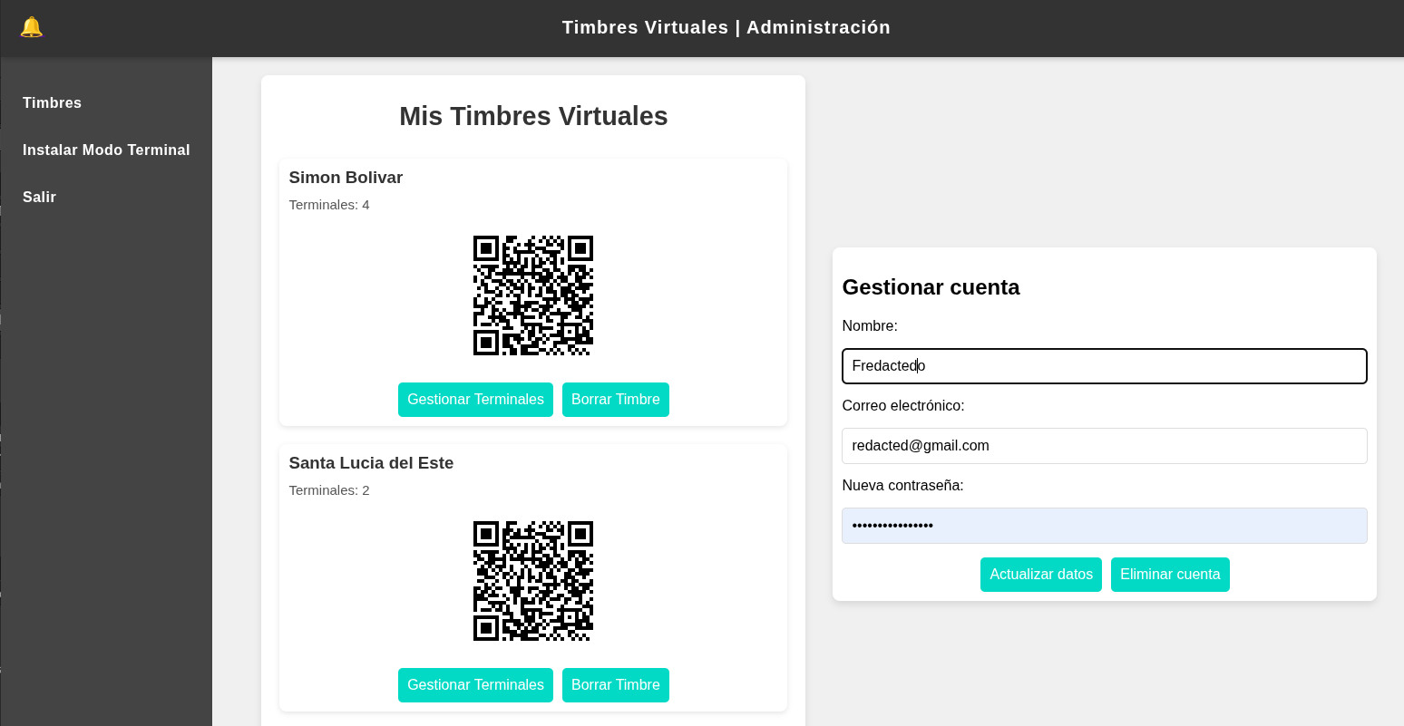 Timbres virtuales QR